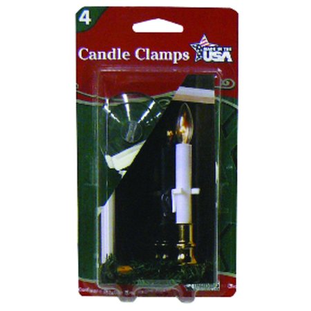 ADAMS MFG Clear/White Christmas Candle Clamps 1550-99-1040